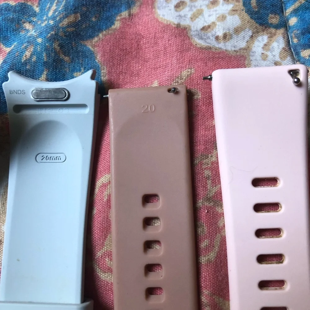 Silicone Smartwatch Bands — Pink, Red, Gray, Light Blue, Brown, Blush